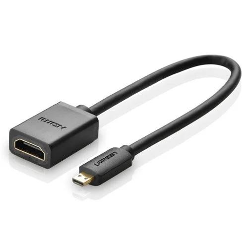 Adaptor video UGREEN 20134 Micro HDMI tata – HDMI mama, 4K, 20cm, Negru