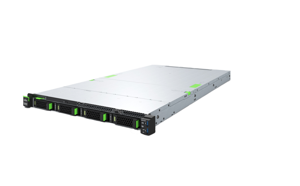 Server Fujitsu Primergy RX2530 M7, Rack 1U, Intel Xeon Silver 4410T 10 C / 20 T, 2.7 GHz – 4.0 GHz, 26.25 MB cache, 150 W, 32 GB DDR5 ECC, 8 x SFF, 2 x 900 W, Fara sistem de operare