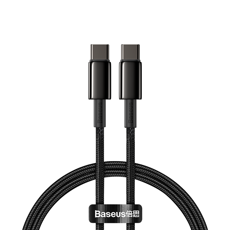 Cablu Date si Incarcare Baseus USB Type-C la USB Type-C, 1 m, 100 W, 5 A, CATWJ-01, Negru 4 Cablu Date si Incarcare Baseus USB Type-C la USB Type-C, 1 m, 100 W, 5 A, CATWJ-01, Negru - imagine 4