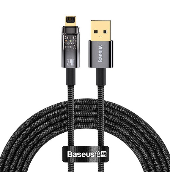 Cablu de date si incarcare, Baseus, Cablu USB la IP tip lightning, 2.4A, 100cm, Negru