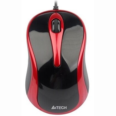 Mouse A4Tech N-350-2, V-Track Padless, USB, Negru/Rosu