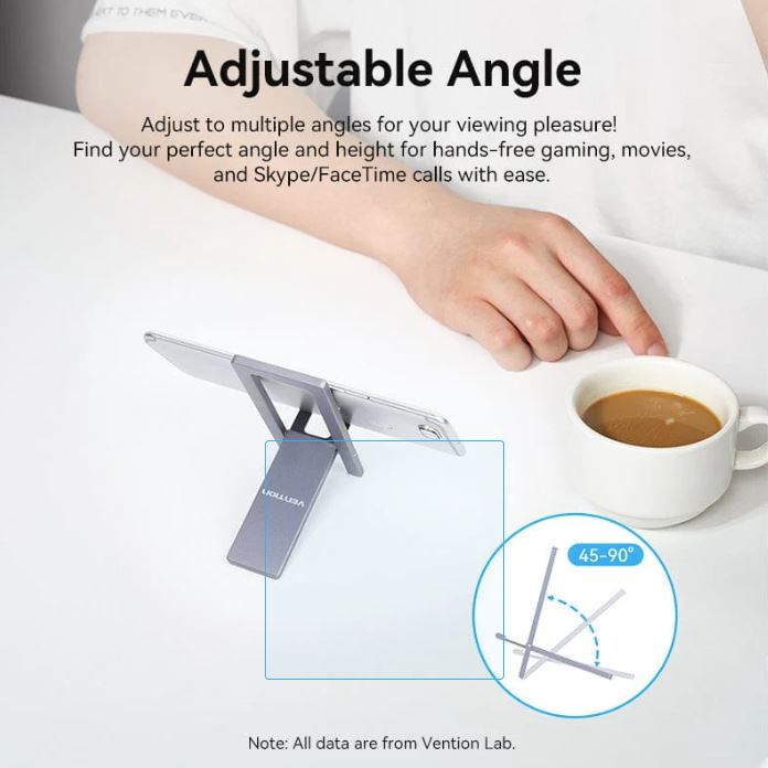 Suport birou pentru telefon Vention, aliaj de Aluminiu, unghi reglabil, device compatibil 4 - 7.2inch, Gri 4 Suport birou pentru telefon Vention, aliaj de Aluminiu, unghi reglabil, device compatibil 4 - 7.2inch, Gri - imagine 4