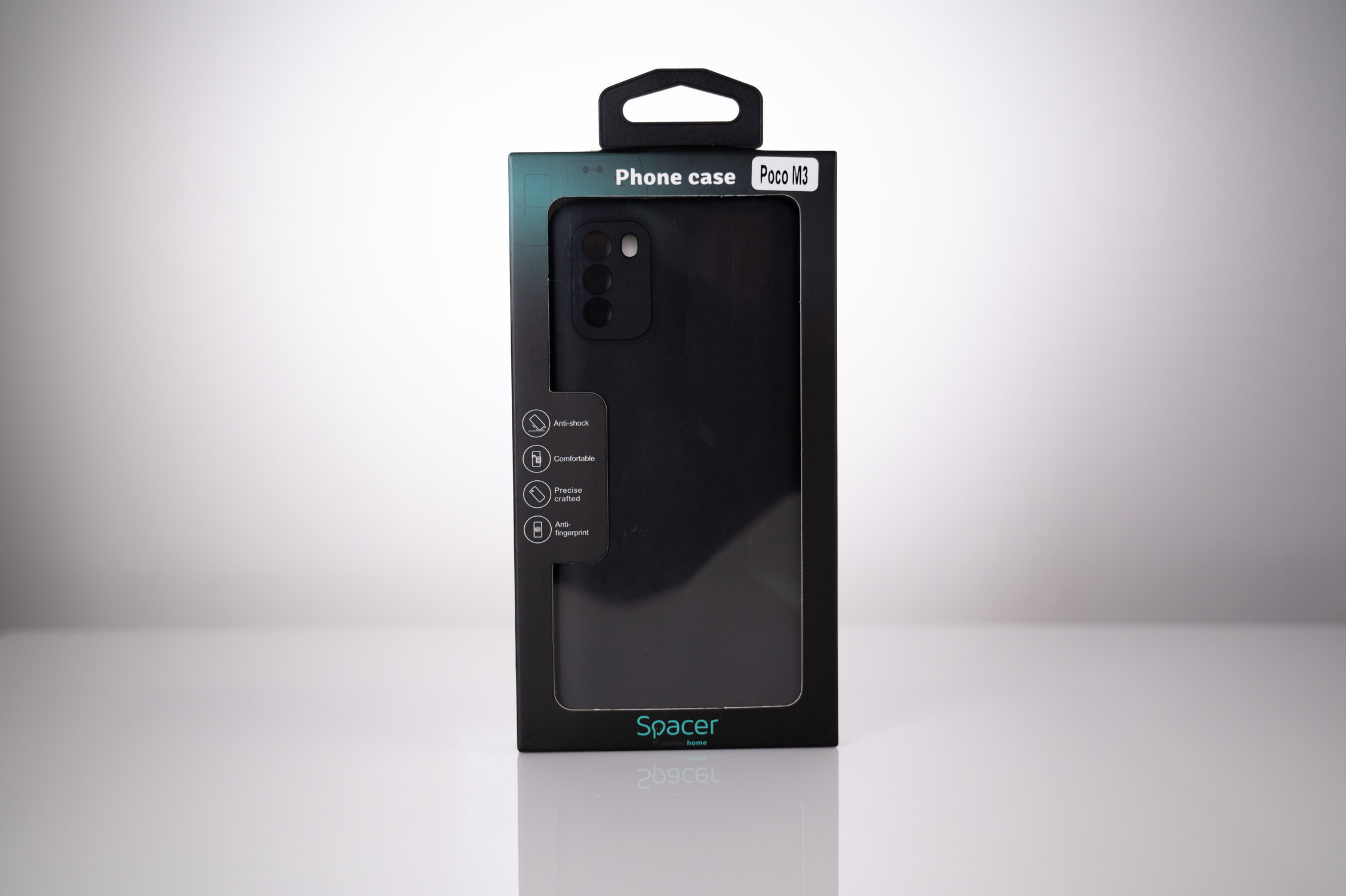 Husa de protectie Spacer pentru Xiaomi Pocophone M3, material flexibil TPU, Negru 4 Husa de protectie Spacer pentru Xiaomi Pocophone M3, material flexibil TPU, Negru - imagine 4