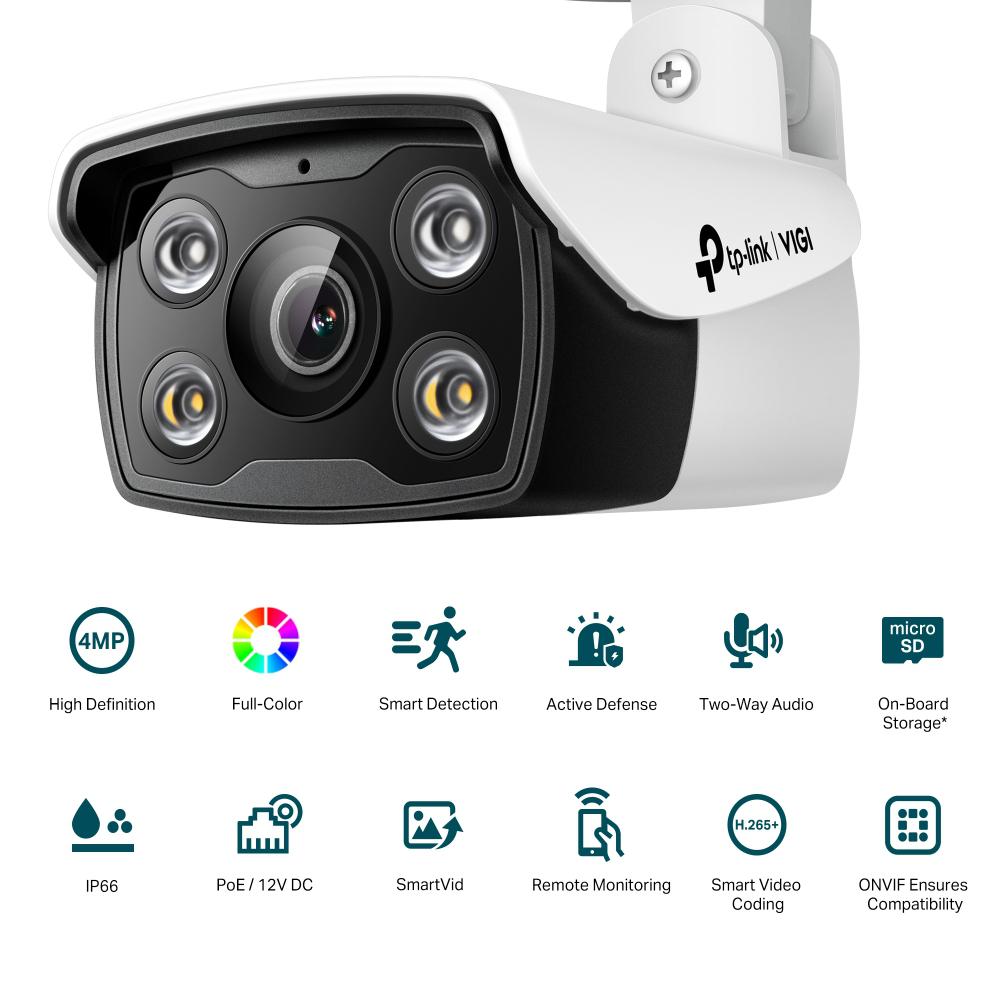 Camera de supraveghere TP-Link VIGI C340(2.8mm), 4MP HD, PoE, detectare inteligenta, full-color night vision, microfon integrat, suport ONVIF, IP66, control de la distanta 2 Camera de supraveghere TP-Link VIGI C340(2.8mm), 4MP HD, PoE, detectare inteligenta, full-color night vision, microfon integrat, suport ONVIF, IP66, control de la distanta - imagine 2
