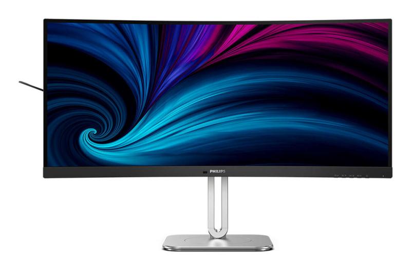 Monitor Philips Curbat, 34″, VA, WQHD, 120Hz, 4ms, FlickerFree, Boxe 5W x 2, HA, HDMI, DisplayPort, USB, hub, USC-C, KVM, RJ45, 34B2U5600C/00, Negru