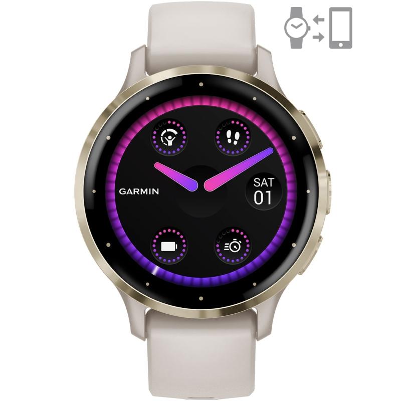 Smartwatch Garmin Venu 3S, GPS, Wi-Fi, curea silicon, Ivory/Soft Gold 2 Smartwatch Garmin Venu 3S, GPS, Wi-Fi, curea silicon, Ivory/Soft Gold - imagine 2