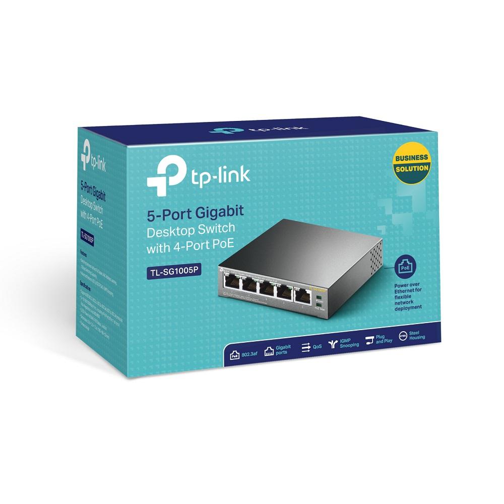 Switch TP-Link cu 5 Porturi Gigabit, 4 porturi PoE, TL-SG1005P 4 Switch TP-Link cu 5 Porturi Gigabit, 4 porturi PoE, TL-SG1005P - imagine 4