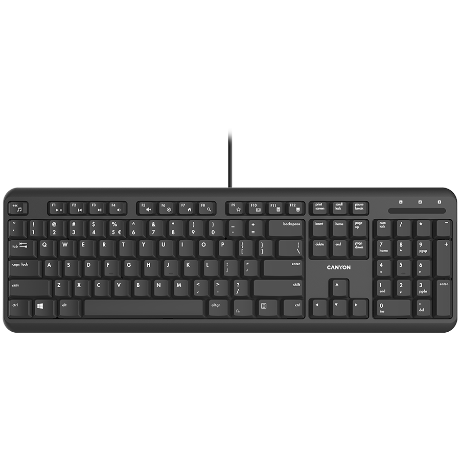 Tastatura Canyon HKB-20, Wired, USB Negru