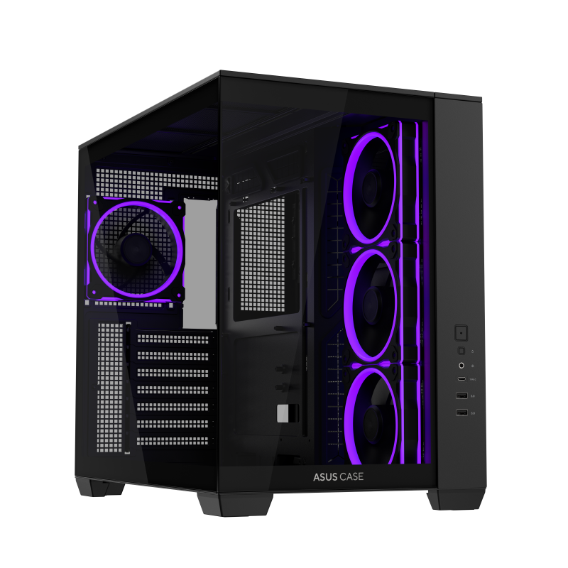 Carcasa Asus A32 PLUS TG ARGB, Middle Tower, Tempered glass, Negru