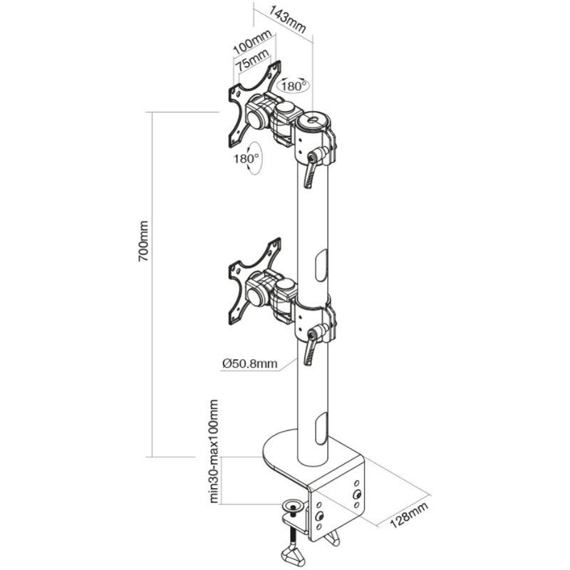 Suport Monitor de Birou Dublu Neomounts by Newstar FPMA-D960DVBLACKPLUS 17IN - 49IN VESA 100x100 3 Suport Monitor de Birou Dublu Neomounts by Newstar FPMA-D960DVBLACKPLUS 17IN - 49IN VESA 100x100 - imagine 3