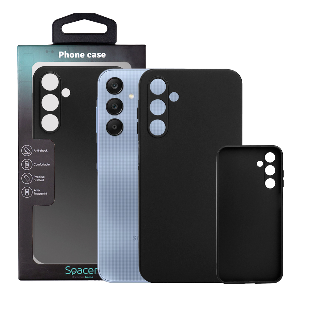 Husa de protectie Spacer pentru Samsung Galaxy A25, material flexibil TPU, Negru