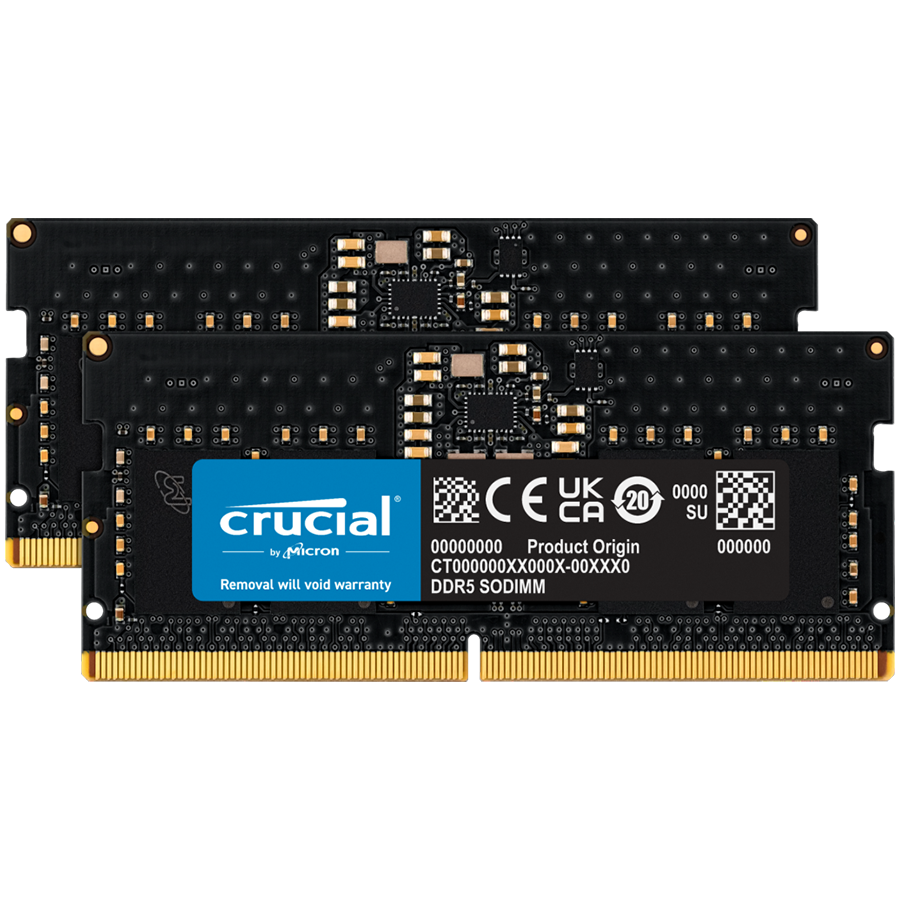 Kit memorie notebook Crucial, 2x16GB, DDR5, 5600MHz, Negru