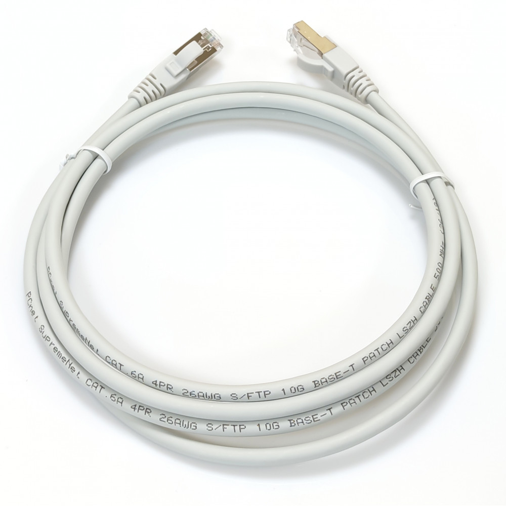 Cablu Patch cord S/FTP SPACER Cat6, cupru-aluminiu, 5 m, alb, AWG26
