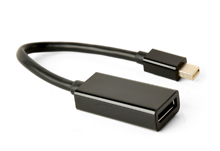 adaptor video Gembird, Mini-DisplayPort (T) la DisplayPort (M), rezolutie maxima 4K la 30Hz, Negru, A-mDPM-DPF4K-01