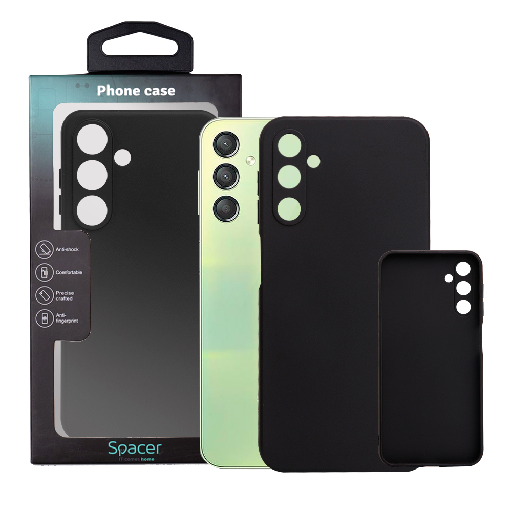 Husa de protectie Spacer pentru Samsung Galaxy A24, material flexibil TPU, Negru