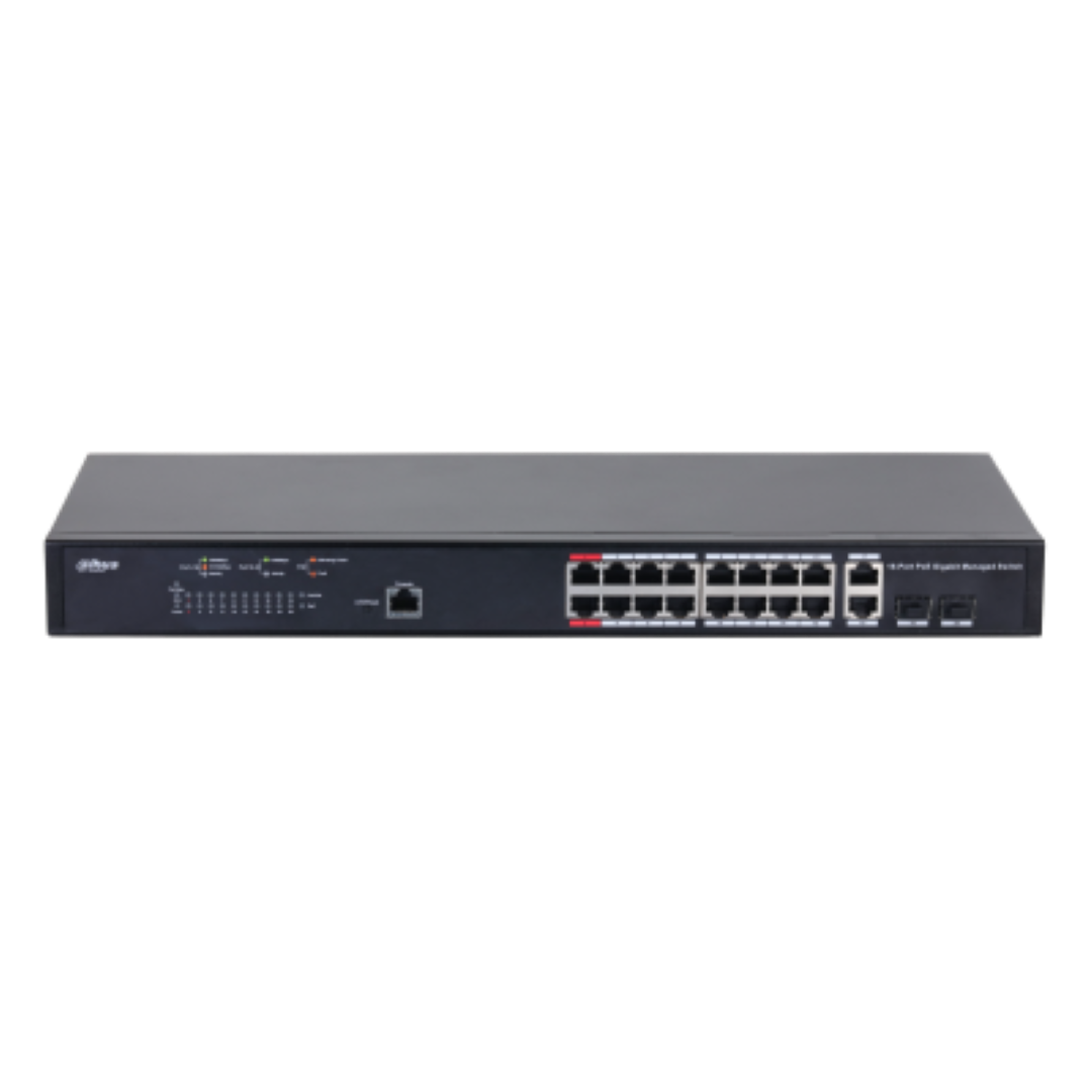 Switch Dahua PFS4218-16GT-130 cu 16 porturi gigabit PoE, 2 porturi gigabit 3 Switch Dahua PFS4218-16GT-130 cu 16 porturi gigabit PoE, 2 porturi gigabit - imagine 3