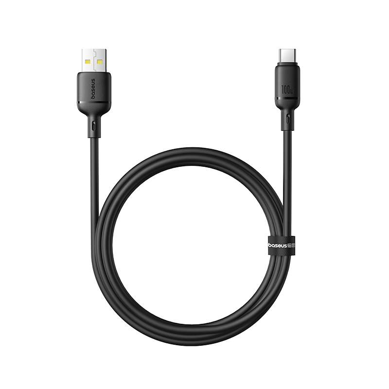 Cablu alimentare si date Baseus Pudding, Fast Charging Data Cable pentru smartphone, USB la USB Type-C 3A, 2m, negru