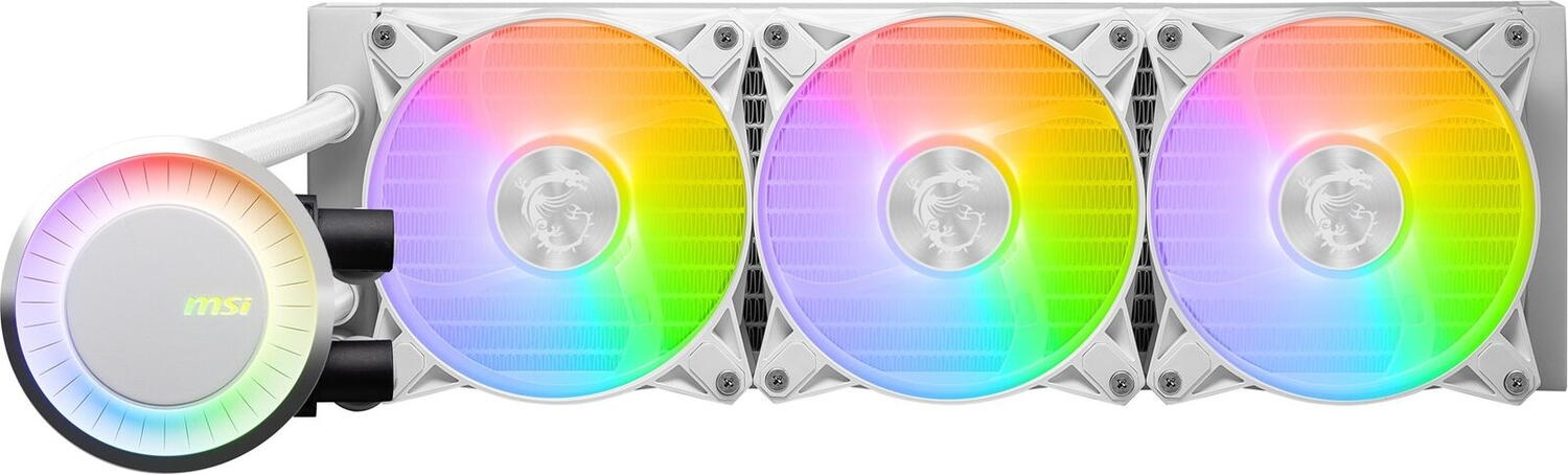 Cooler MSI MAG CORELIQUID E360 WHITE, Racire cu lichid, AIO 360mm, RGB, Intel/ AMD, Alb 3 Cooler MSI MAG CORELIQUID E360 WHITE, Racire cu lichid, AIO 360mm, RGB, Intel/ AMD, Alb - imagine 3