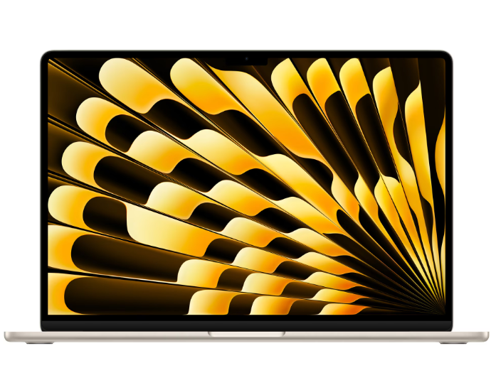 Laptop Apple MacBook Air 15″, cu procesor Apple M4, 10 nuclee CPU si 10 nuclee GPU, 24GB RAM, 512GB, Starlight, Tastatura Internationala, Manual RO