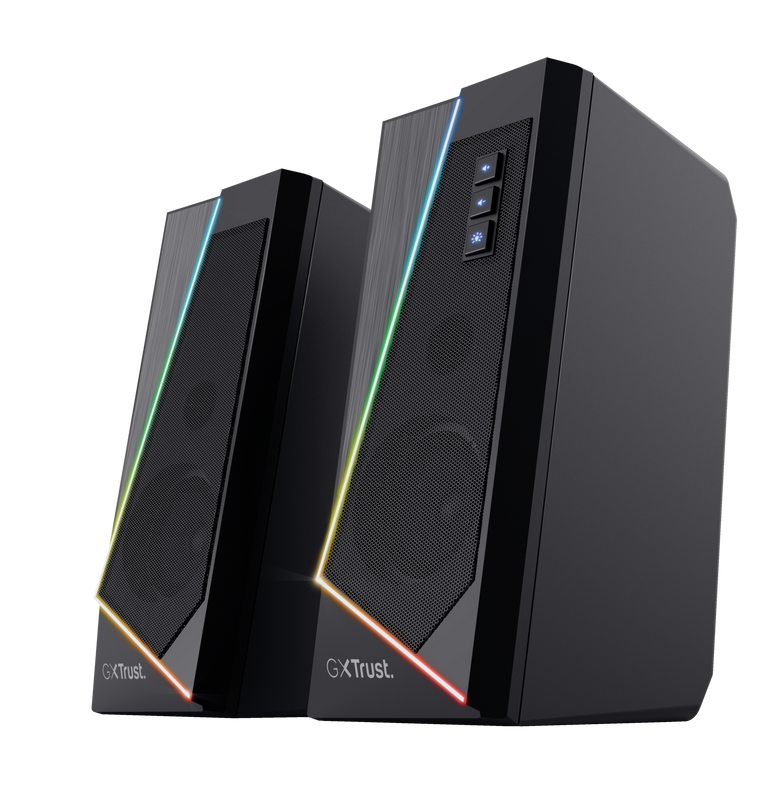 Boxe 2.0 Trust Zoxa GXT 609, Iluminare RGB, Negru