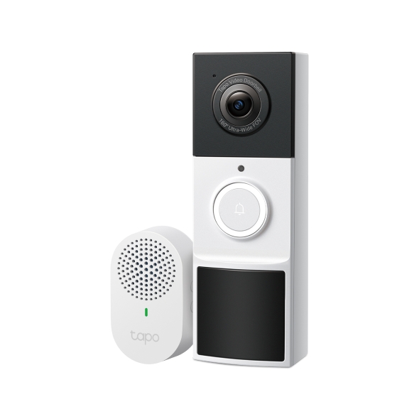 Camera de supraveghere wireless cu sonerie TP-Link Tapo D210, 2K 3MP, unghi de vizualizare larg 160°, detectare inteligenta de persoane, baterie reincarcabila 6400mAh, suporta panou solar Tapo, Two-Way Audio, IP65