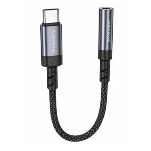 Adaptor audio Borofone BV24 Graceful USB Type C – Jack 3.5mm, Gri