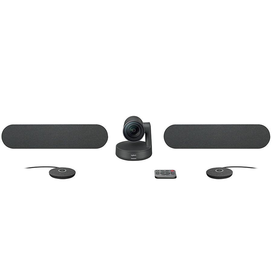 Sistem videoconferinta Logitech Rally Ultra-HD 4K ConferenceCam Plus, Zoom 15X, Dual Speaker & MicPod