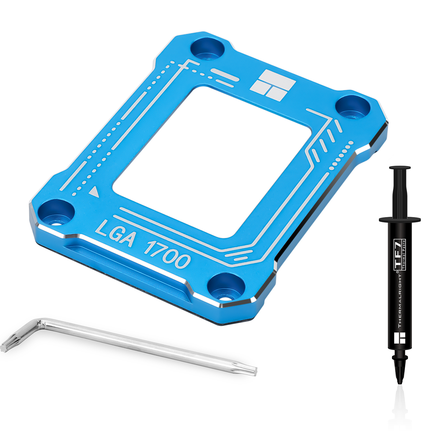 Contact frame Thermalright, compatibil LGA 1700 aliaj aluminiu, 54x70x6mm, blue, "LGA 17XX-BCF-BLUE" 2 Contact frame Thermalright, compatibil LGA 1700 aliaj aluminiu, 54x70x6mm, blue, "LGA 17XX-BCF-BLUE" - imagine 2