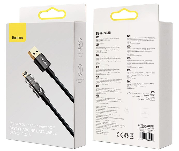 Cablu de date si incarcare, Baseus, Cablu USB la IP tip lightning, 2.4A, 100cm, Negru 2 Cablu de date si incarcare, Baseus, Cablu USB la IP tip lightning, 2.4A, 100cm, Negru - imagine 2