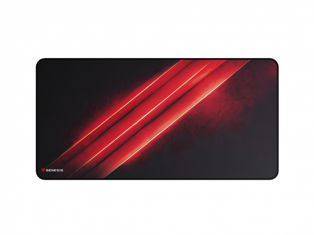 Mousepad Gaming Genesis CARBON 500 MAXI FLASH G2, Suprafata Textila cu Tesatura Speciala din Fibre, Baza Cauciucata Anti-Alunecare, 90cm X 45cm X 0.3cm, Negru/Rosu