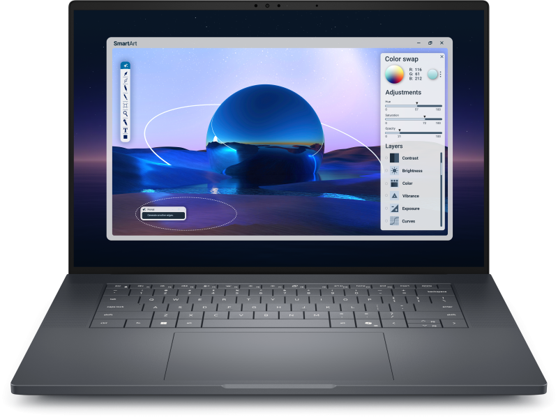 Laptop Dell Pro Max 16 Premium MA16250 Procesor Intel® Core™ Ultra 7 265H 24M Cache, up to 5.30 GHz, 16″ FHD+ 120Hz VRR, 32GB LPDDR5X, 1TB SSD, RTX PRO 2000 Blackwell @8GB, Windows 11 Pro, Negru/Gri