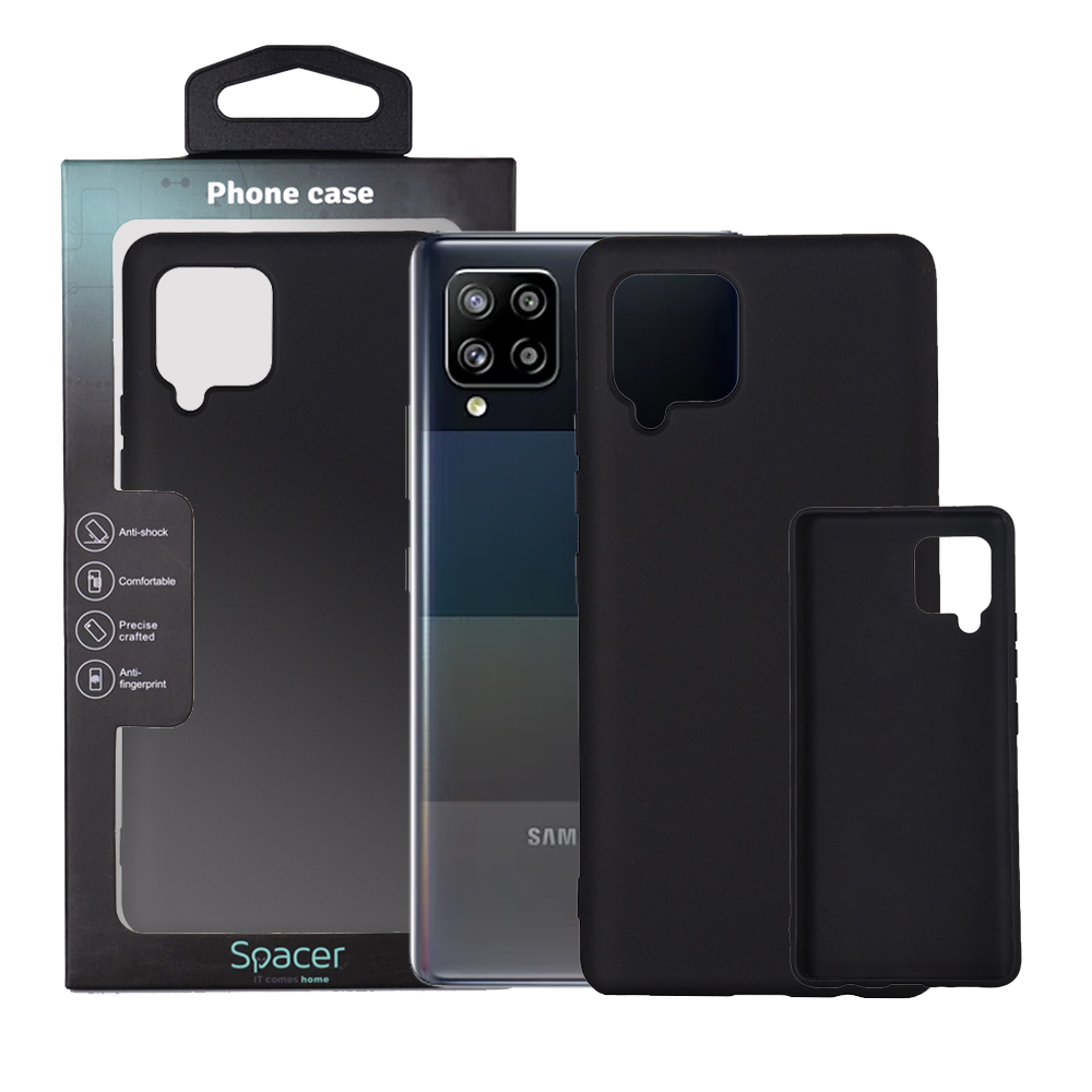 Husa de protectie Spacer pentru Samsung Galaxy A42, material flexibil TPU, Negru