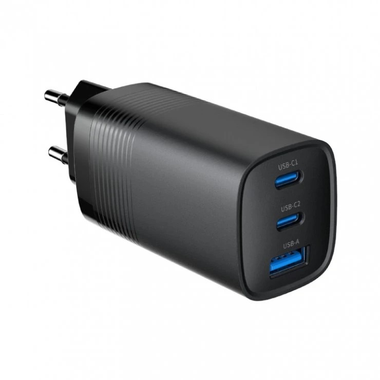 Incarcator rapid Gembird, USB-C, Quick Charge 3.0, 65W, negru, 106x39x34mm