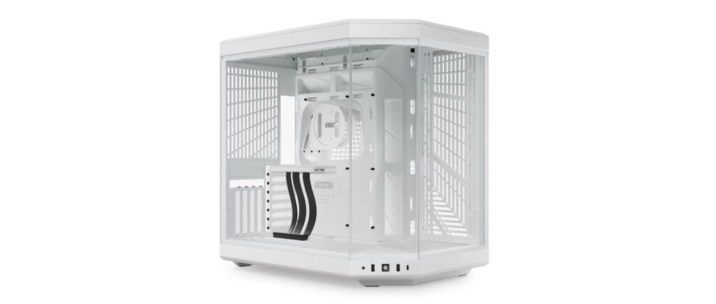 Carcasa HYTE Y70, Dual Chamber, Mid-Tower, ATX, Sticla Securizata lateral/fata, riser PCIe inclus, Alb