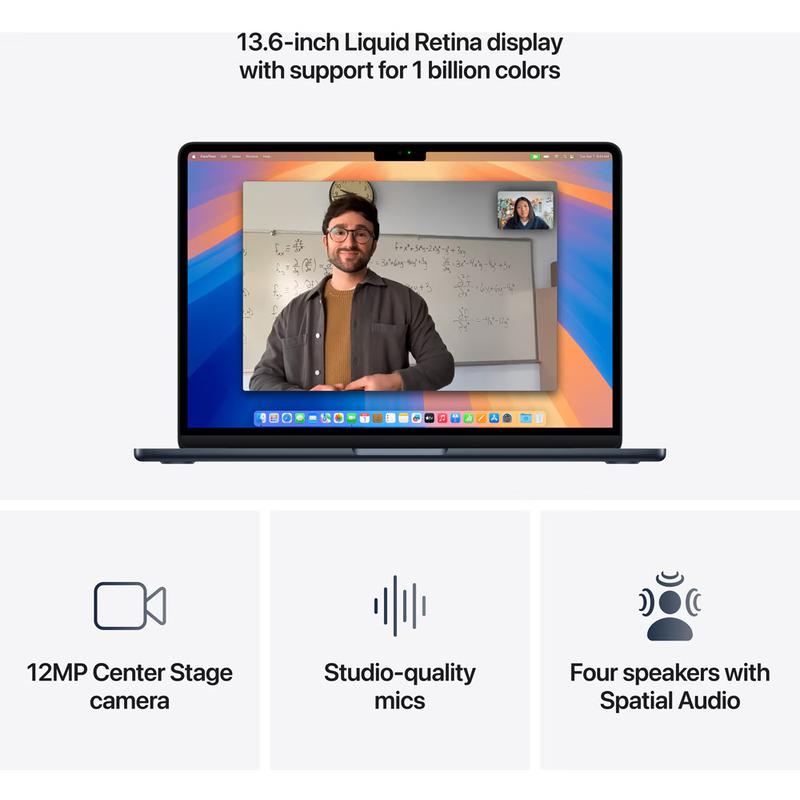 Laptop Apple MacBook Air 13.6", cu procesor Apple M4, 10 nuclee CPU si 10 nuclee GPU, 16 GB RAM, 1TB SSD, Midnight, Tastatura internationala 4 Laptop Apple MacBook Air 13.6", cu procesor Apple M4, 10 nuclee CPU si 10 nuclee GPU, 16 GB RAM, 1TB SSD, Midnight, Tastatura internationala - imagine 4