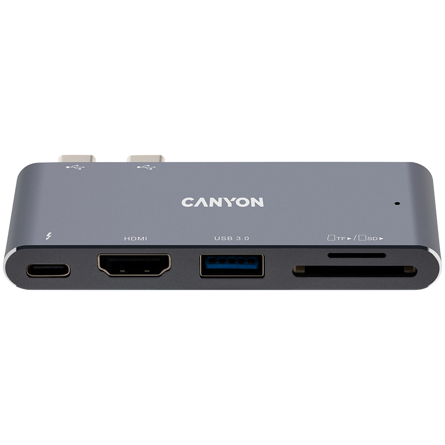 Docking station Canyon CNS-TDS05DG, 5 porturi, USB-C, aluminiu