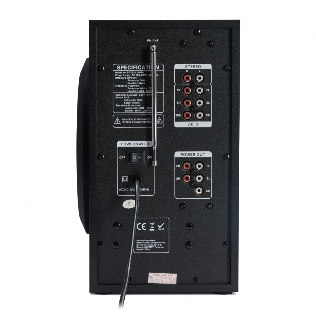 Boxe 5.1 Serioux SoundRise, 105W, Negru 4 Boxe 5.1 Serioux SoundRise, 105W, Negru - imagine 4