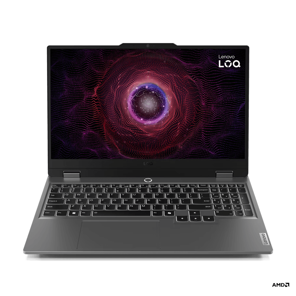 Laptop Gaming Lenovo LOQ 15ARP9 cu procesor AMD Ryzen™ 5 7235HS pana la 4.2GHz, 15.6″ Full HD, IPS, 144Hz, 16GB DDR5, 512GB SSD, NVIDIA® GeForce RTX™ 3050 6GB GDDR6, No OS, Luna Grey