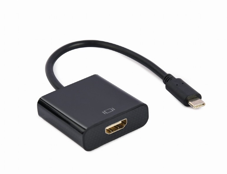 Cablu adaptor, Gembird, A-CM-HDMIF-04, USB Type-C la HDMI, 4K60Hz, Negru