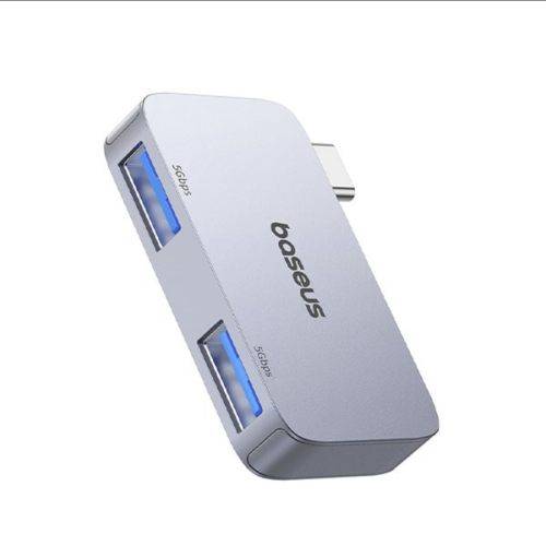 HUB extern Baseus UltraJoy 2 in 1, input USB Type-C, output USB3.0 x 2, gri