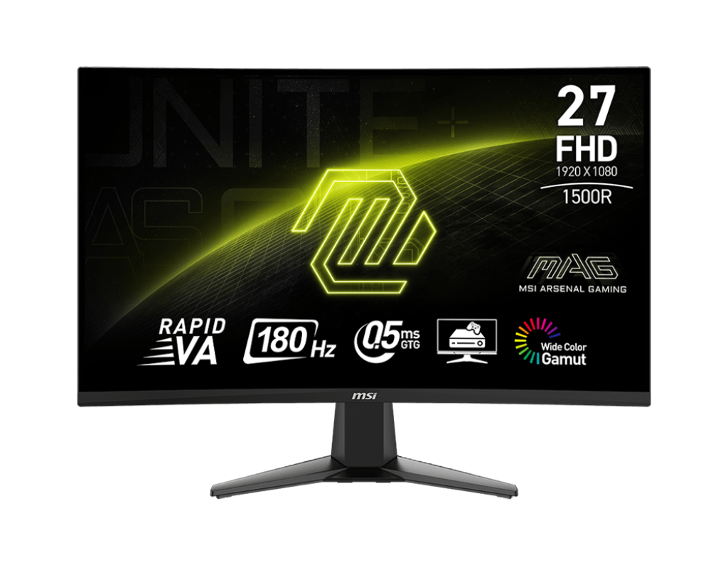 Monitor Gaming MSI MAG 27C6F, VA, 27 inch, Full HD, Displayport, HDMI, Curbat, 180 Hz, 0.5 ms, Negru