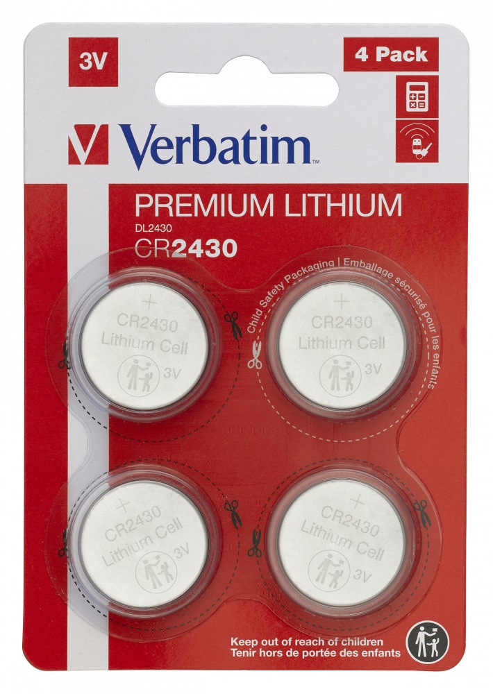 Baterii Verbatim Lithium, CR2430, 3V, 4buc