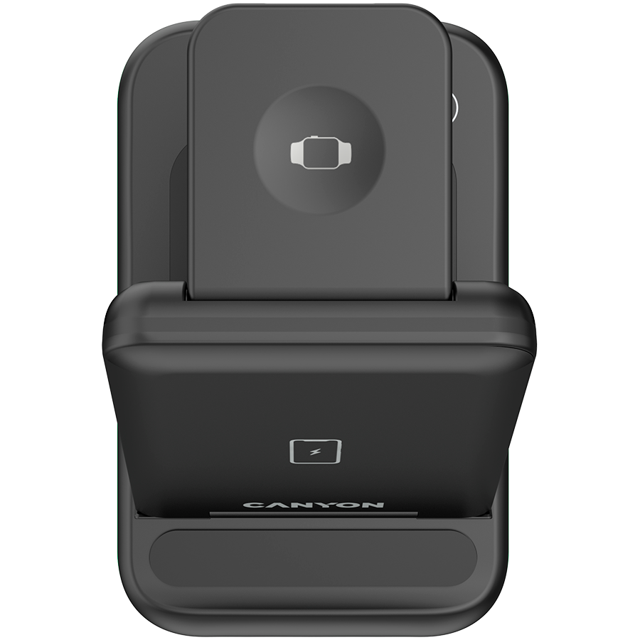 Incarcator Wireless Canyon WS-304 pliabil 3in1 15W, Negru 3 Incarcator Wireless Canyon WS-304 pliabil 3in1 15W, Negru - imagine 3
