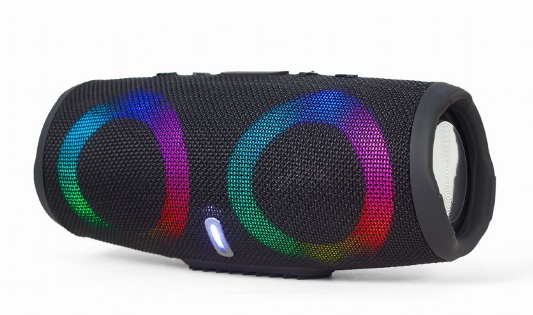 Boxa portabila stereo Bluetooth 2.0, Gembird, SPK-BT-LED-02, iluminare din spate cu LED, Multicolor