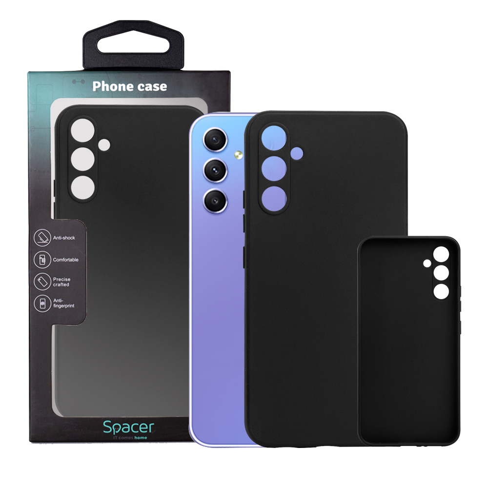 Husa de protectie Spacer pentru Samsung Galaxy A34 5G, material flexibil TPU, Negru