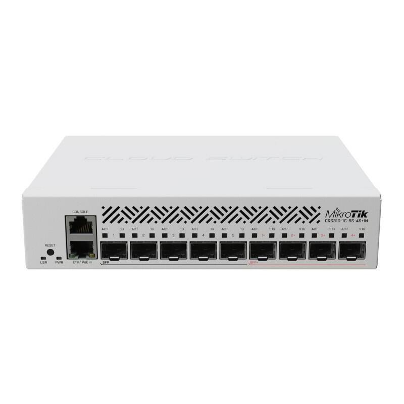 Switch cu management MikroTik CRS310-1G-5S-4S+IN, 4 porturi SFP+, 5 porturi SFP