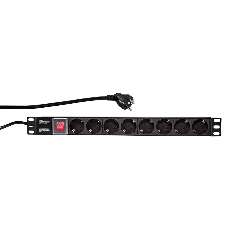 PDU 1U Logilink pentru rack 19″, 8 prize Schuko
