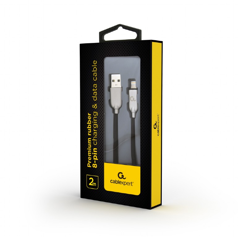 Cablu alimentare si date Gembird, USB 2.0 (T) la tip Lightning (T), 2m, Negru, CC-USB2R-AMLM-2M 2 Cablu alimentare si date Gembird, USB 2.0 (T) la tip Lightning (T), 2m, Negru, CC-USB2R-AMLM-2M - imagine 2