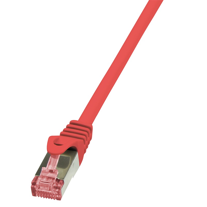 Cablu S/FTP LOGILINK Cat6, LSZH, cupru, 0.5 m, rosu, AWG27, dublu ecranat CQ2024S