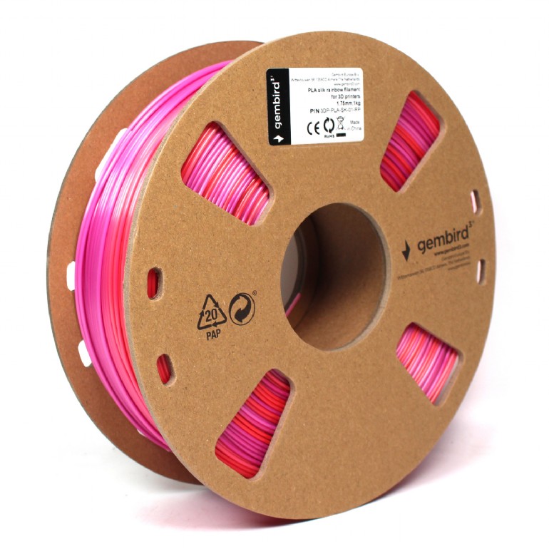 Filament 3D, PLA Silk Rainbow, rosu/visiniu, 1.75mm, 1kg/spula 2 Filament 3D, PLA Silk Rainbow, rosu/visiniu, 1.75mm, 1kg/spula - imagine 2